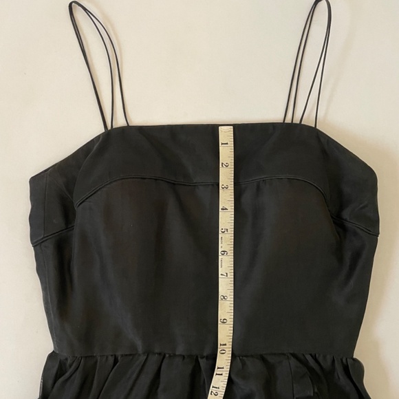 Vintage Valentino Black Long Asymmetric Ruffled Cocktail Dress, Size 10 Gown - Picture 9 of 15